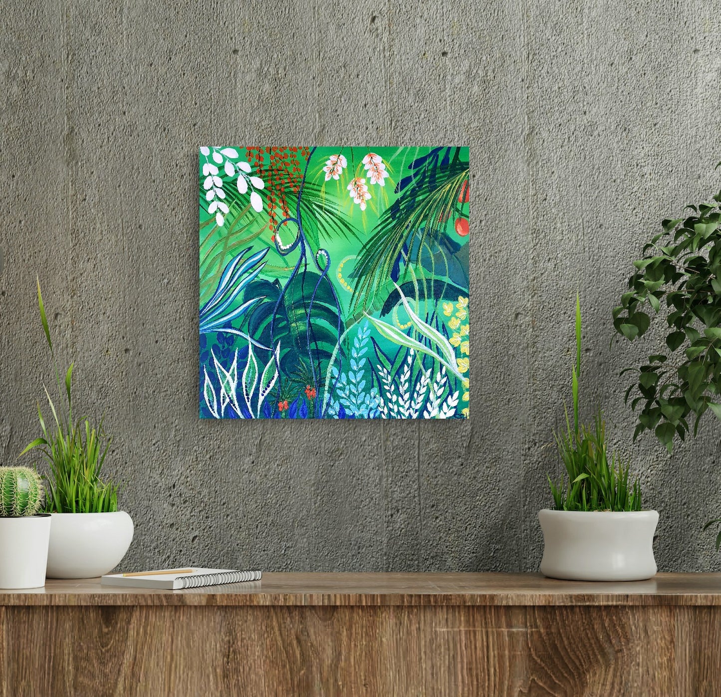 Green jungle II, 40x40 cm
