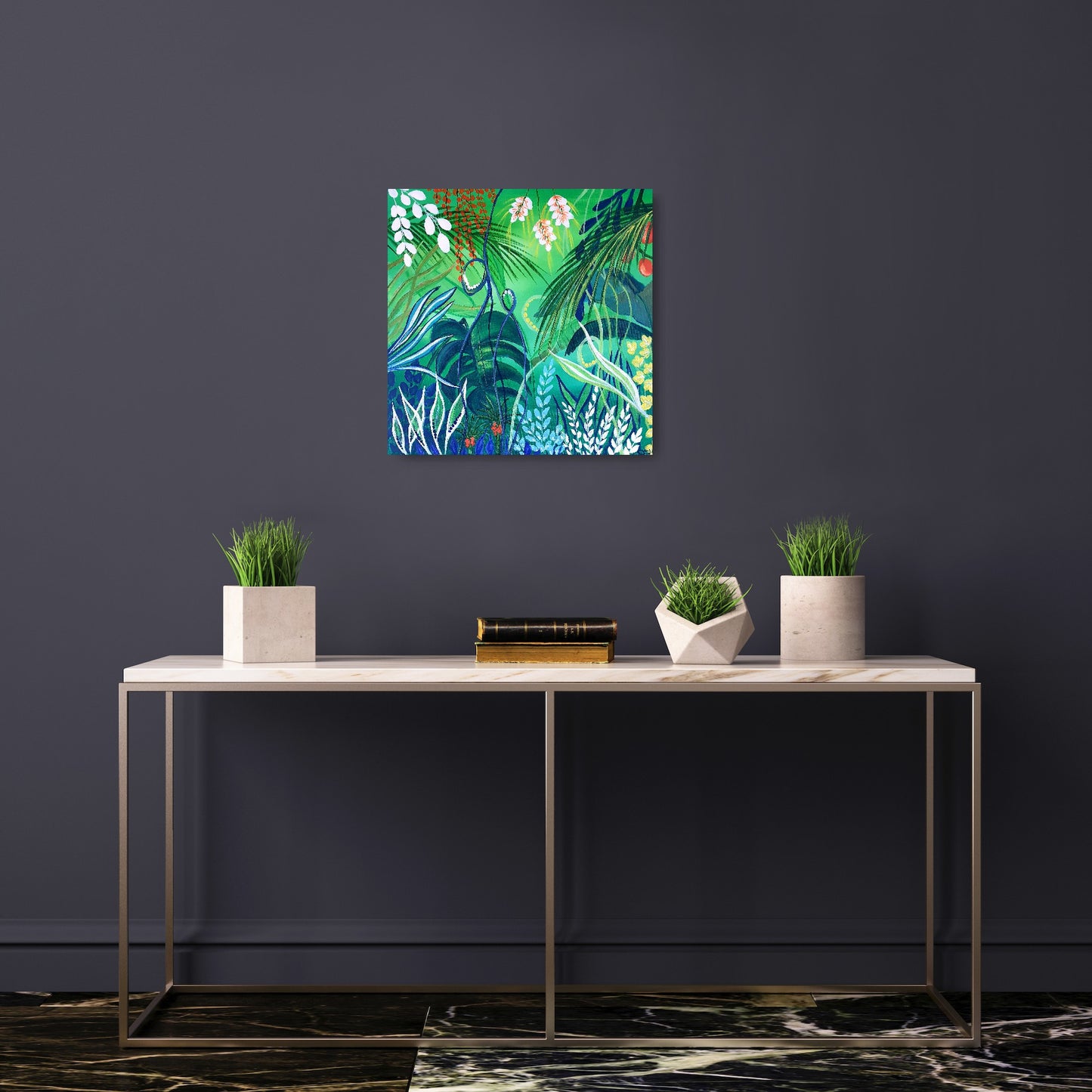 Green jungle II, 40x40 cm