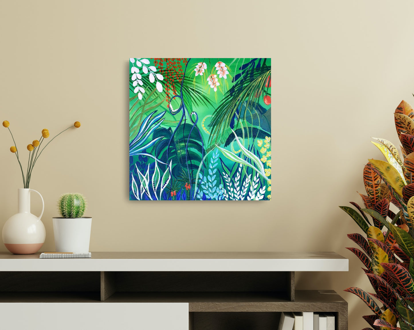 Green jungle II, 40x40 cm