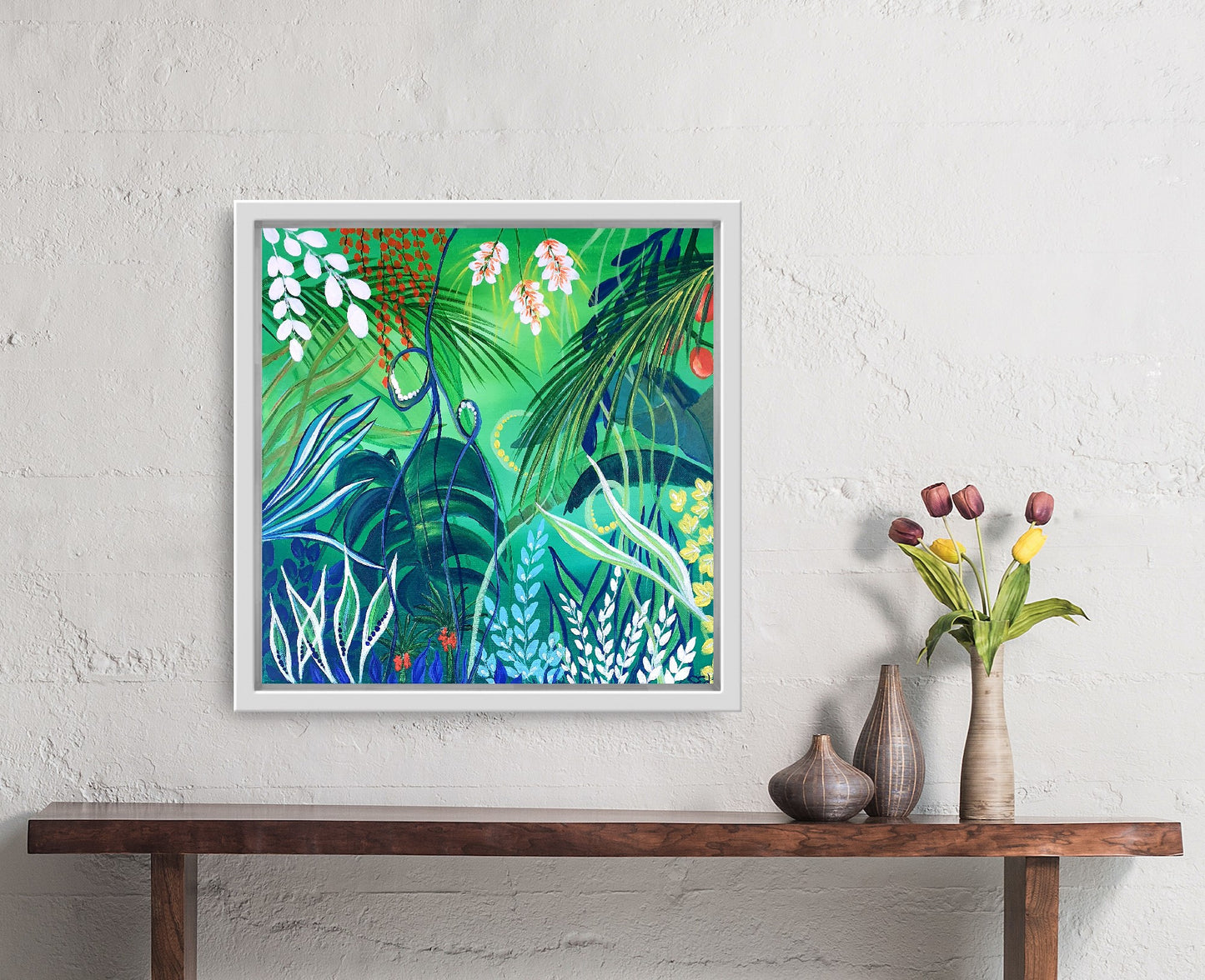 Green jungle II, 40x40 cm