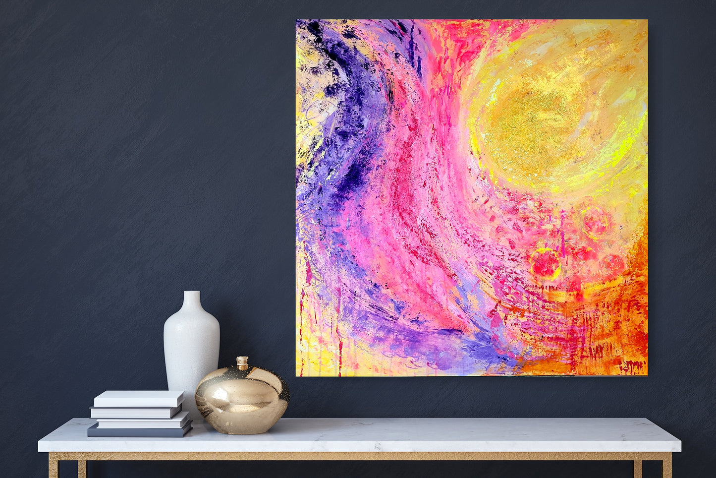 Golden coast, 90x90 cm