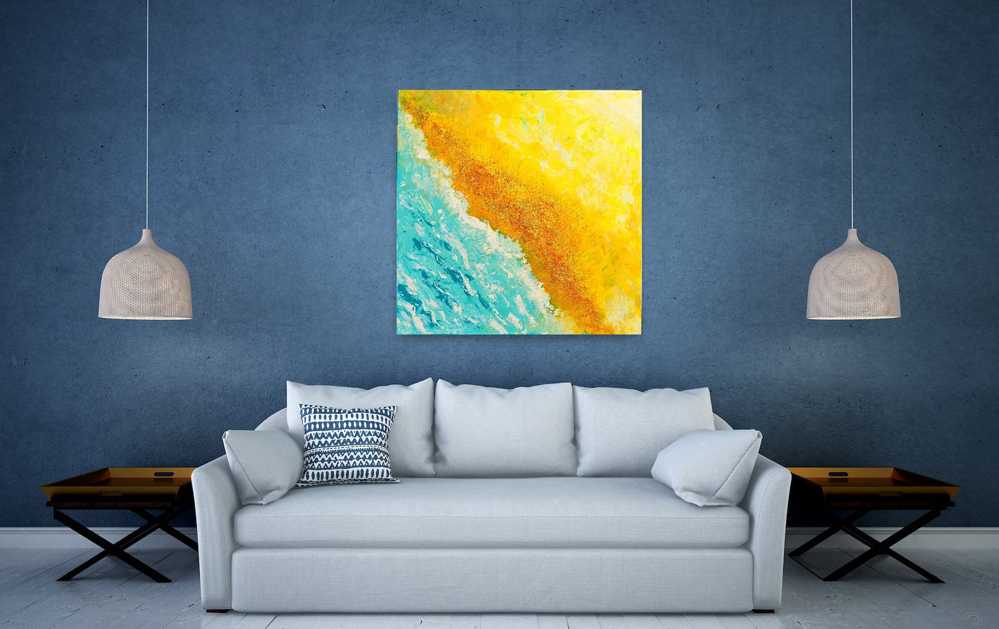 Golden beach, 90x90x4 cm