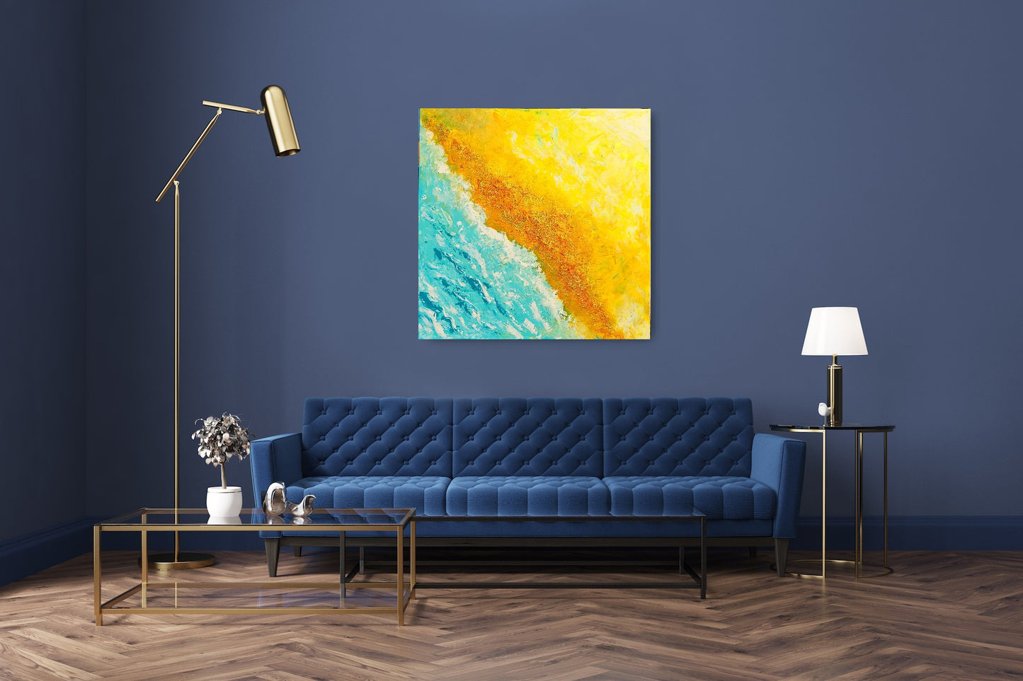 Golden beach, 90x90x4 cm