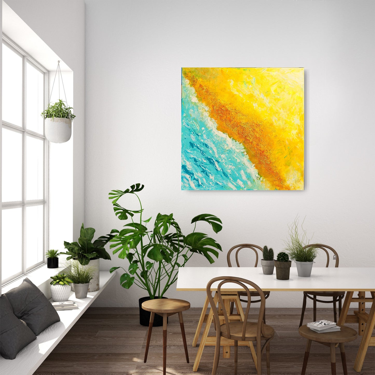 Golden beach, 90x90x4 cm