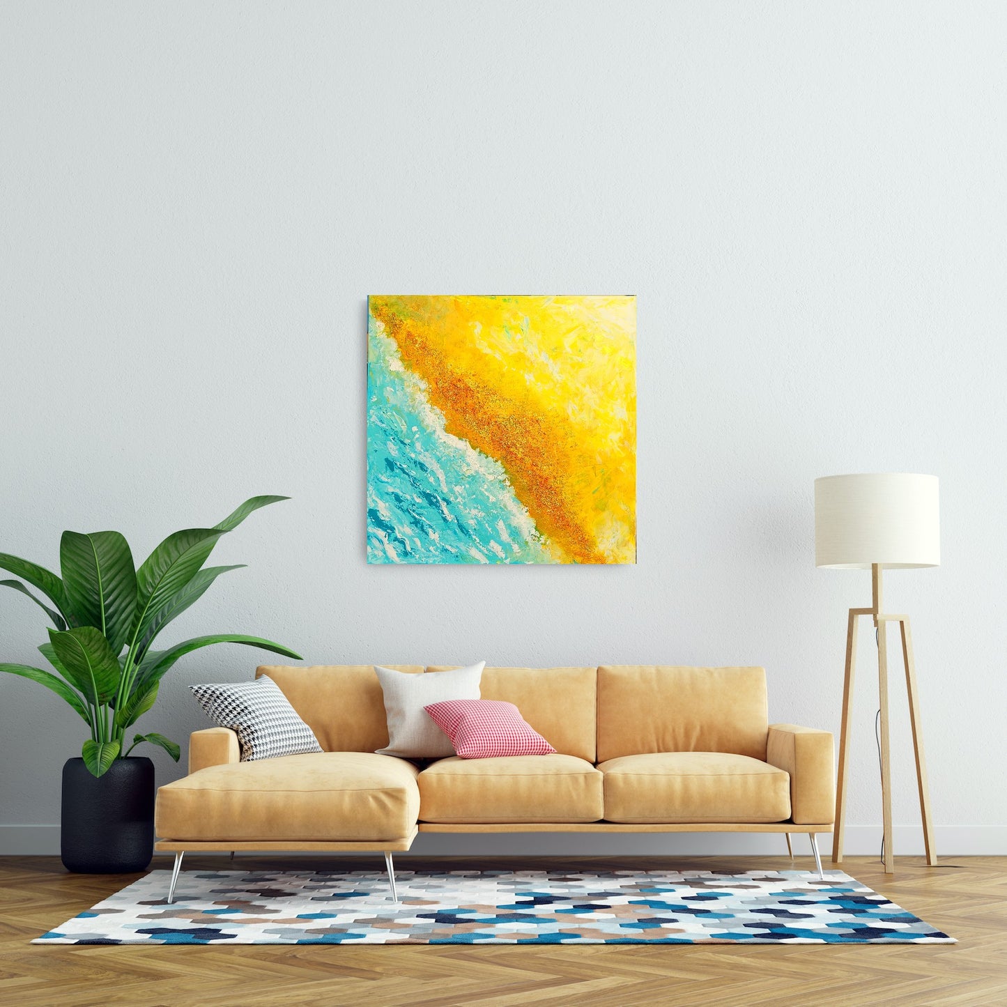 Golden beach, 90x90x4 cm
