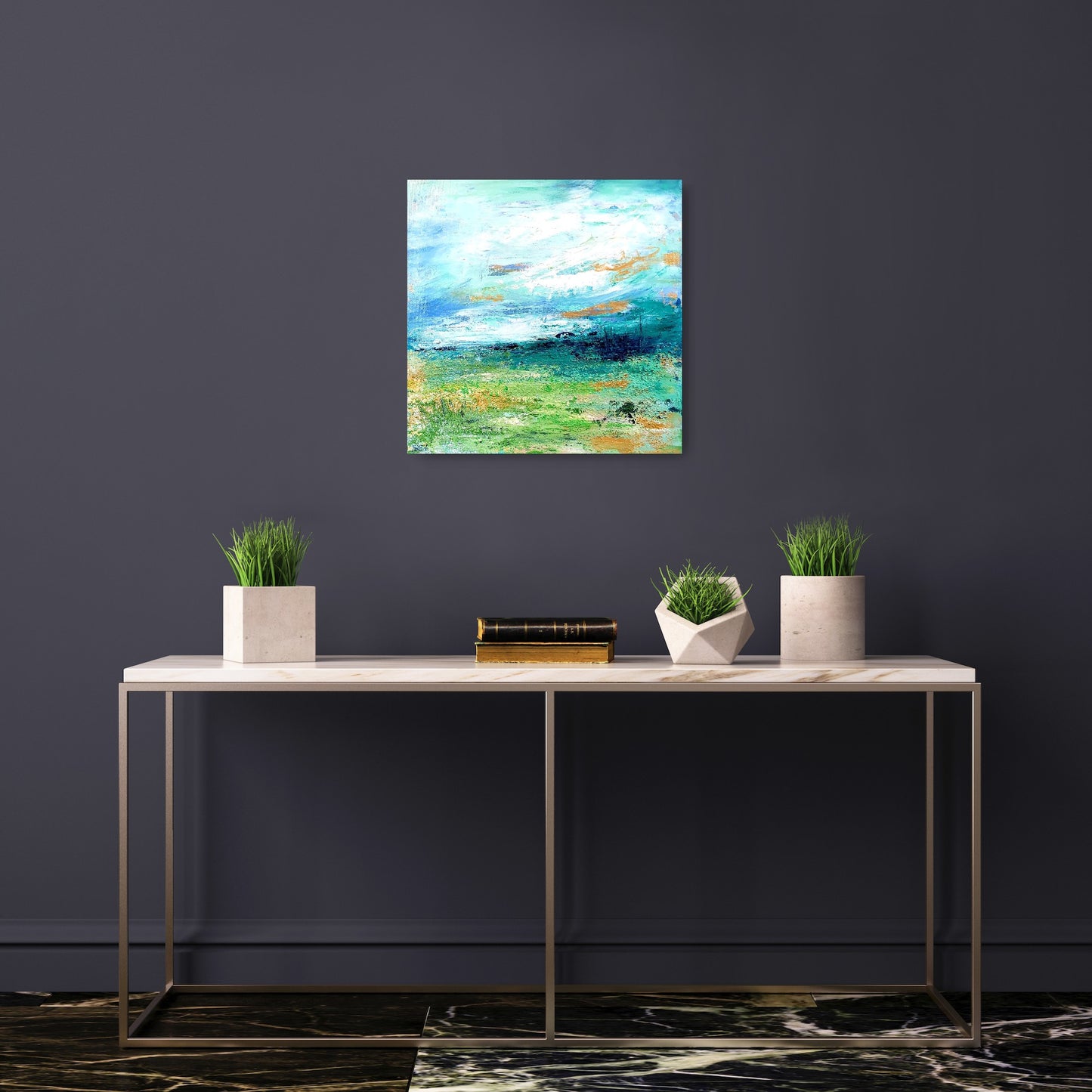 In the green valley, 40x40 cm