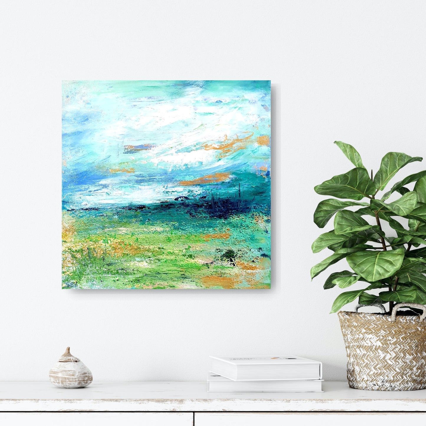In the green valley, 40x40 cm