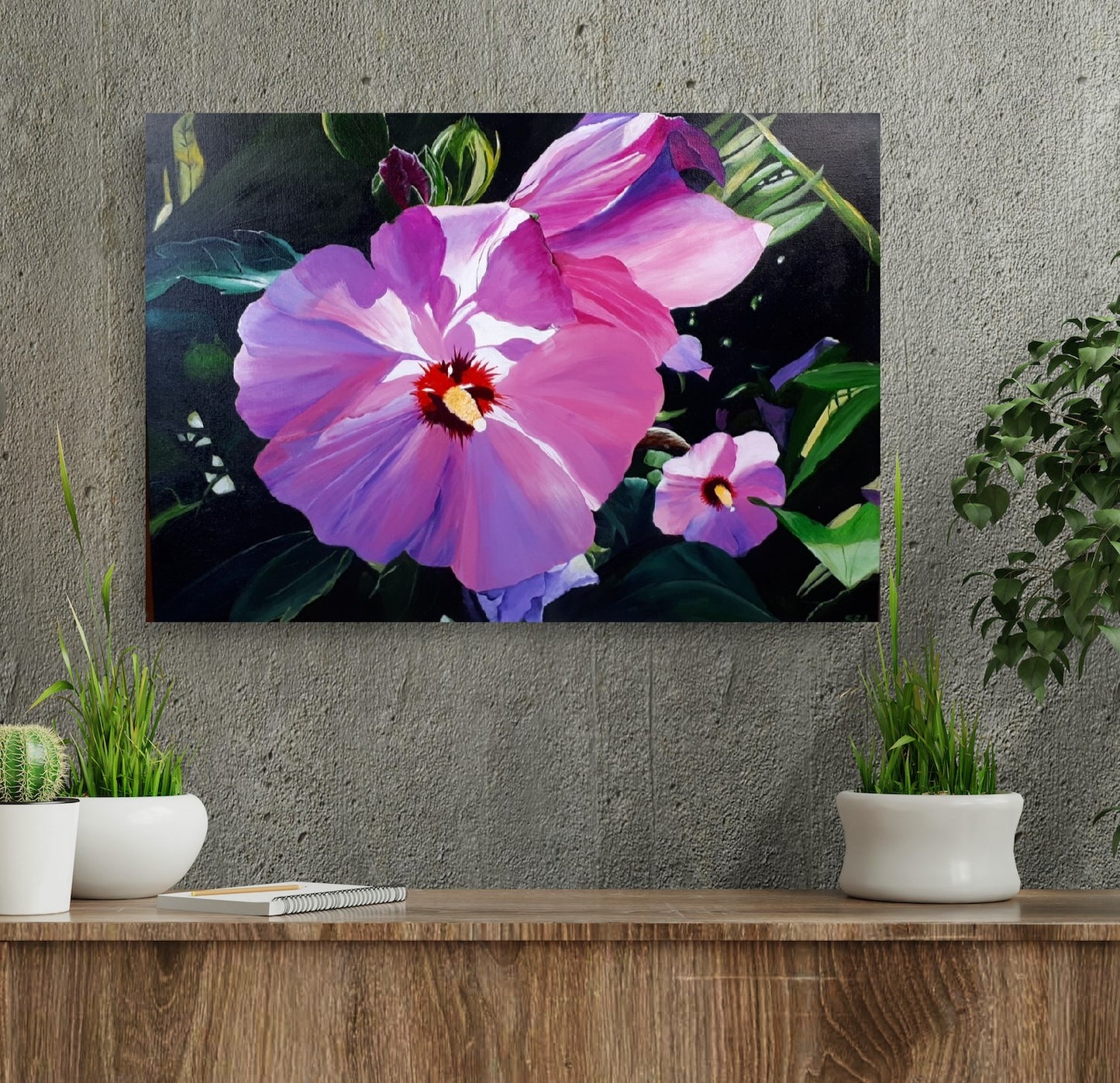 'Sueño de hibisco', 50x70cm