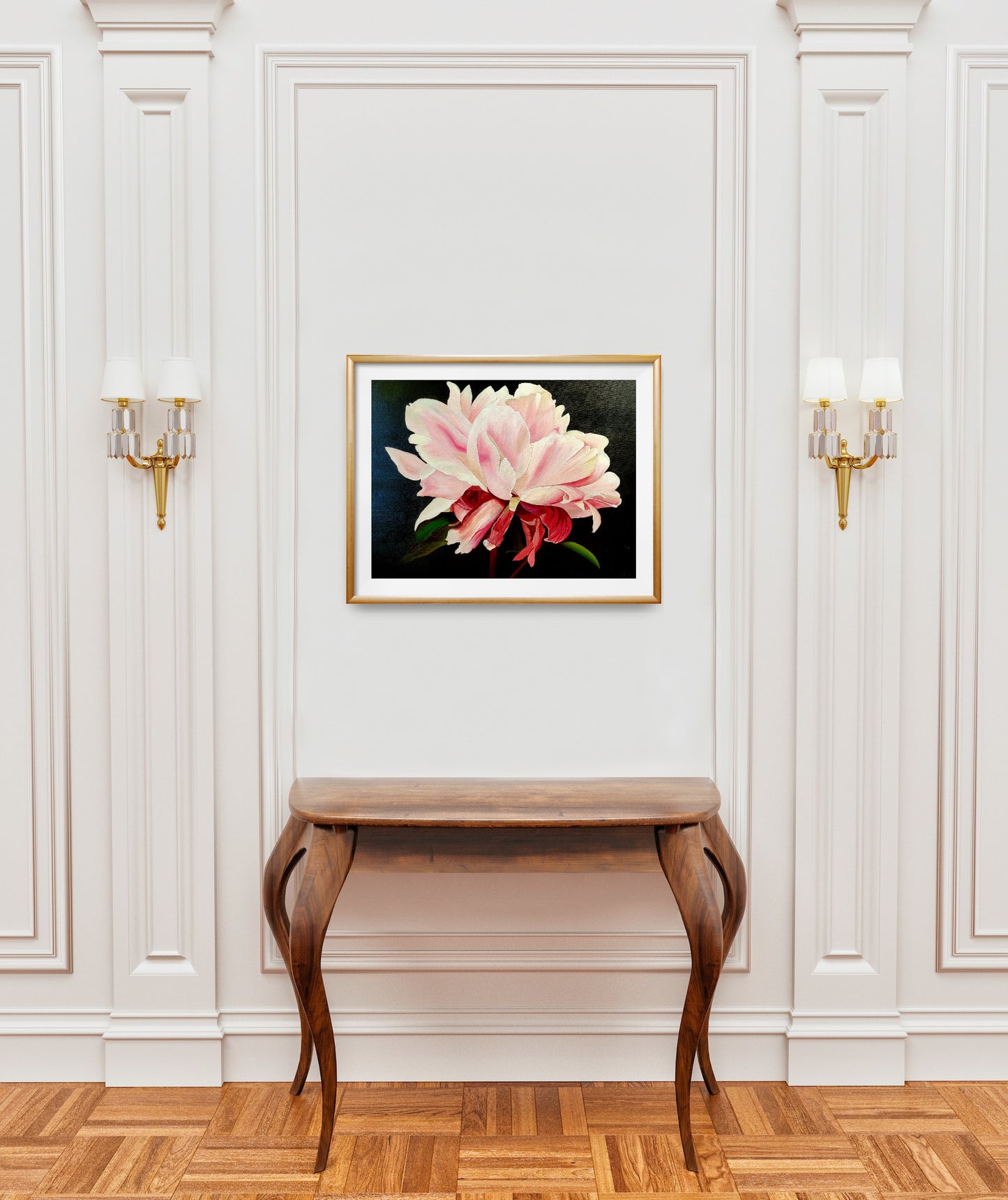 Soft pink peony, 60x80 cm