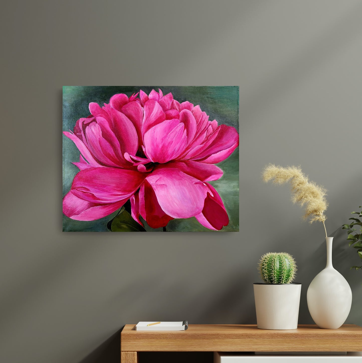 Pink peony, 50x60cm