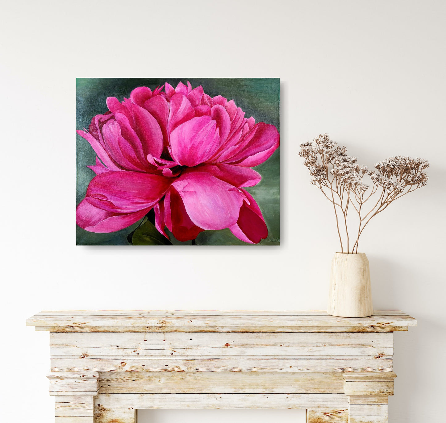 Pink peony, 50x60cm