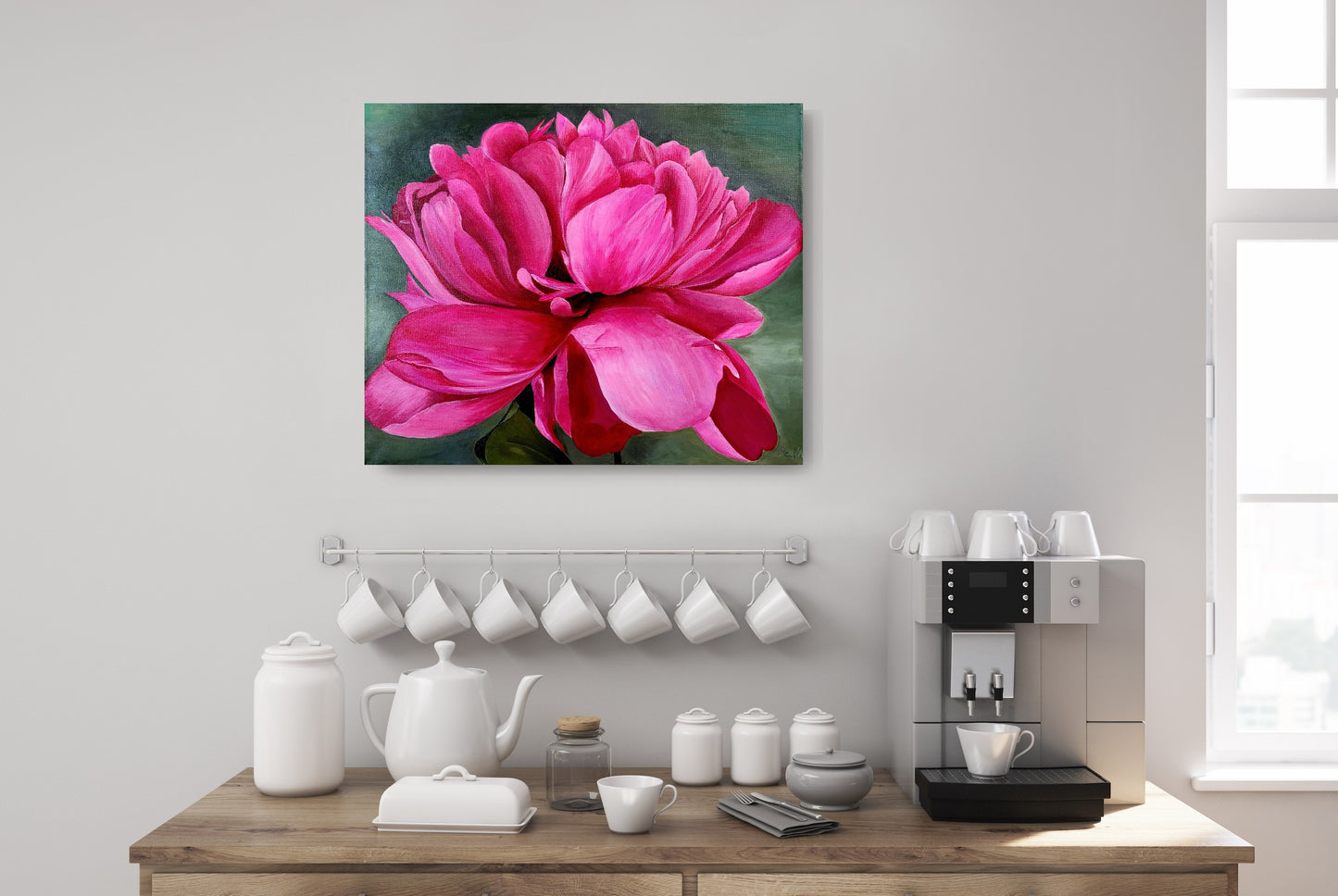 Pink peony, 50x60cm