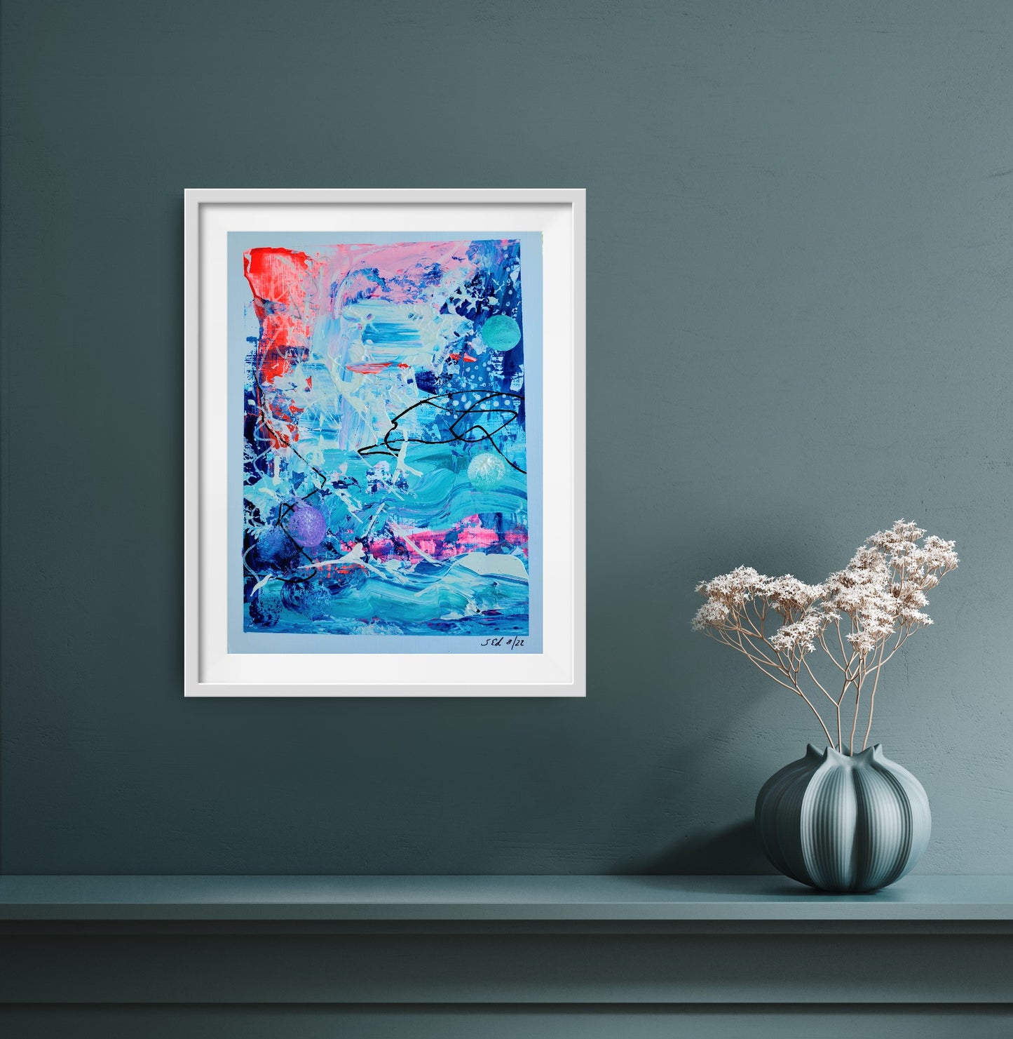 En aguas profundas, acrílico sobre papel, 24x18 cm