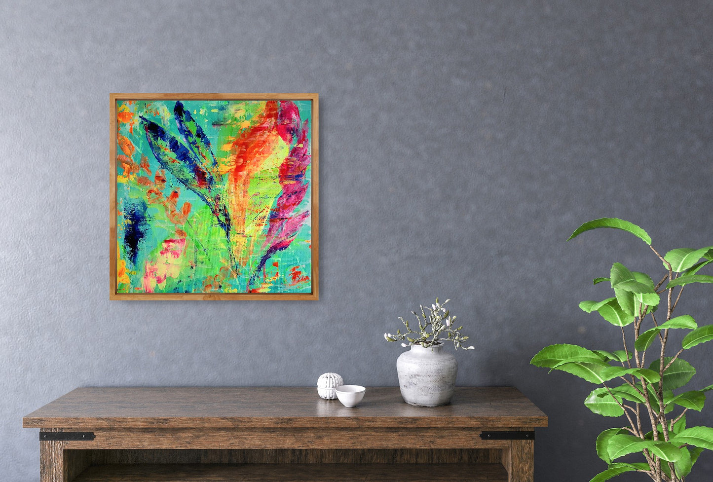 Abstract leaves, 40x40 cm