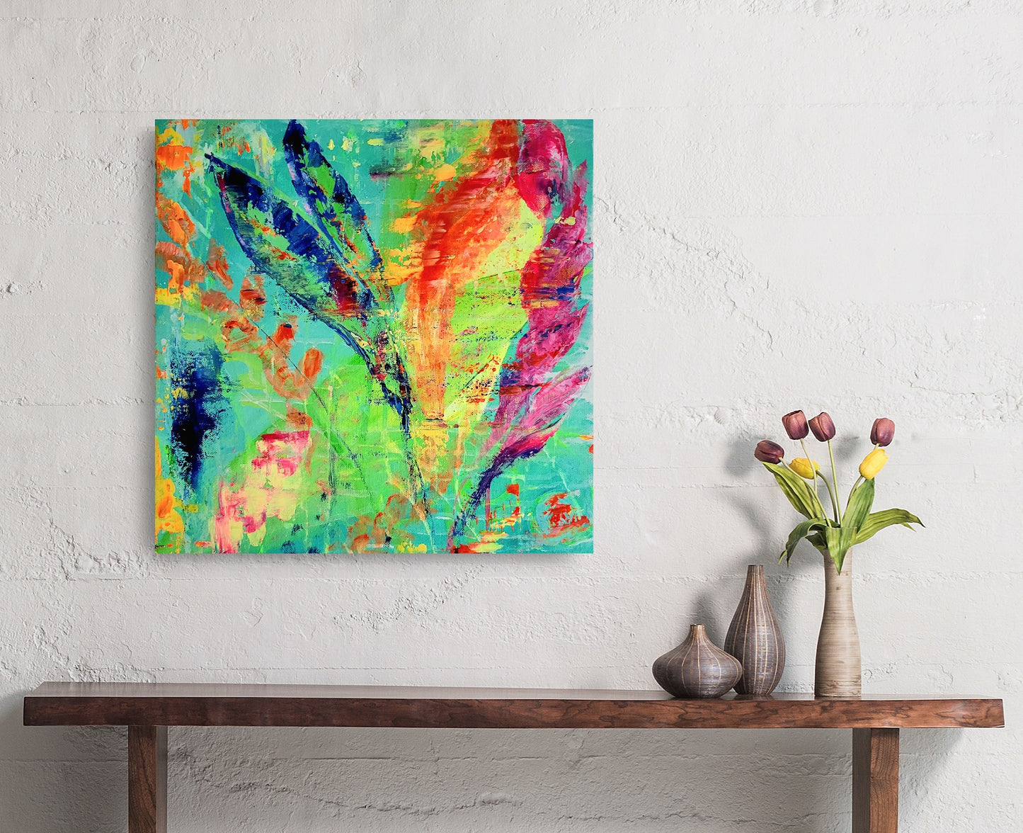 Abstract leaves, 40x40 cm