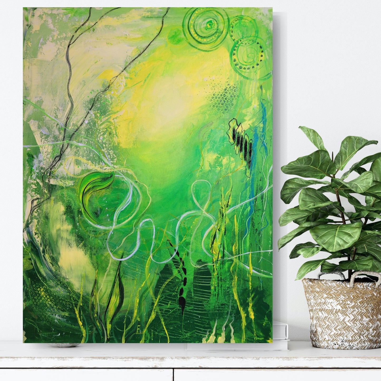 Dive into green, 80x60 cm