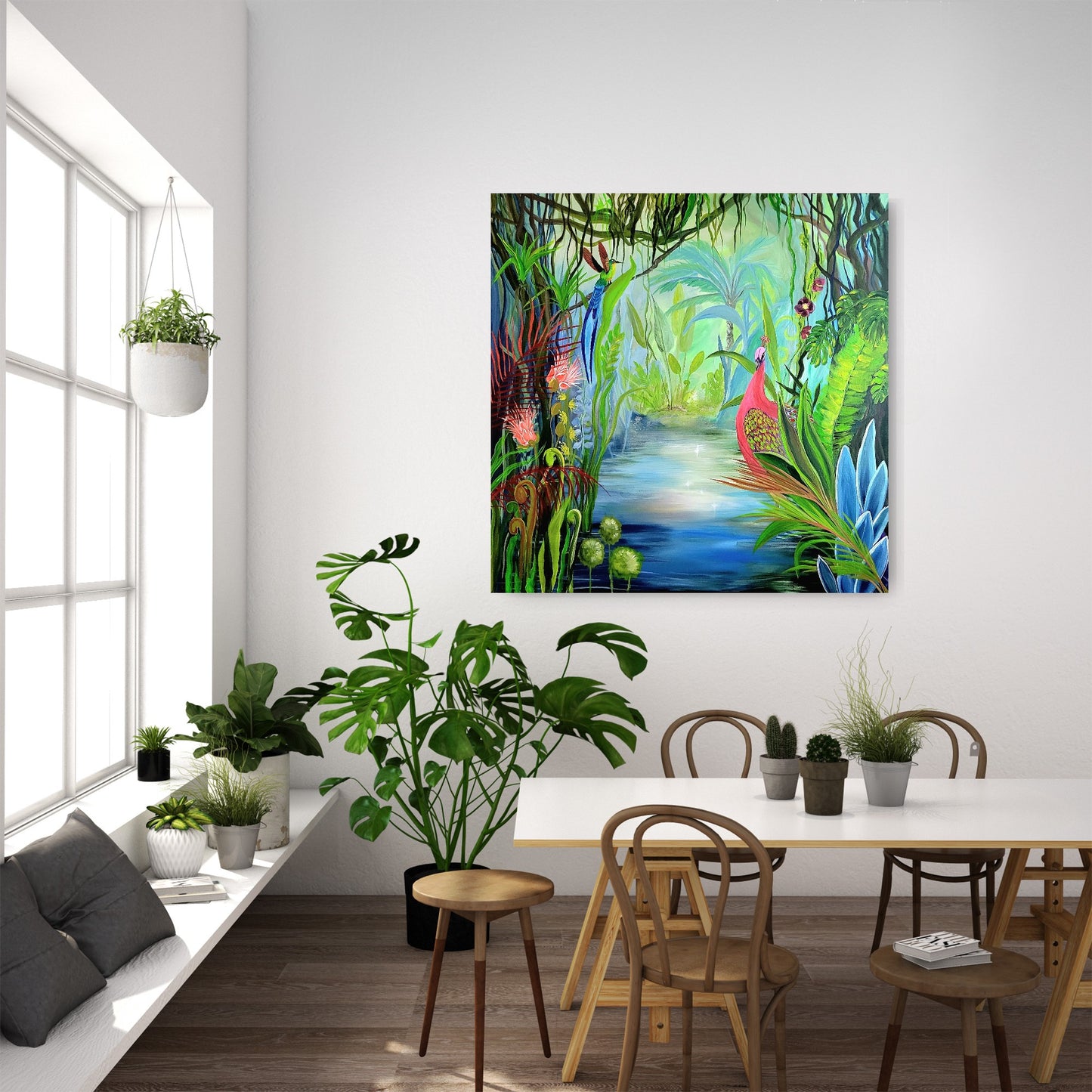 Emergir en la selva, 100x100cm