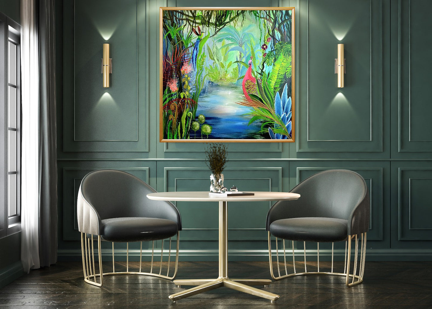 Emergir en la selva, 100x100cm