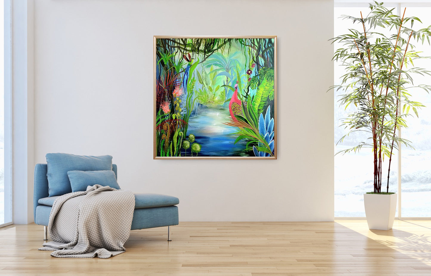 Emergir en la selva, 100x100cm