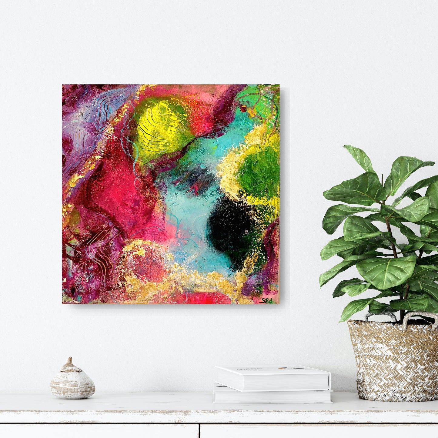 Crimson heaven, 40x40cm