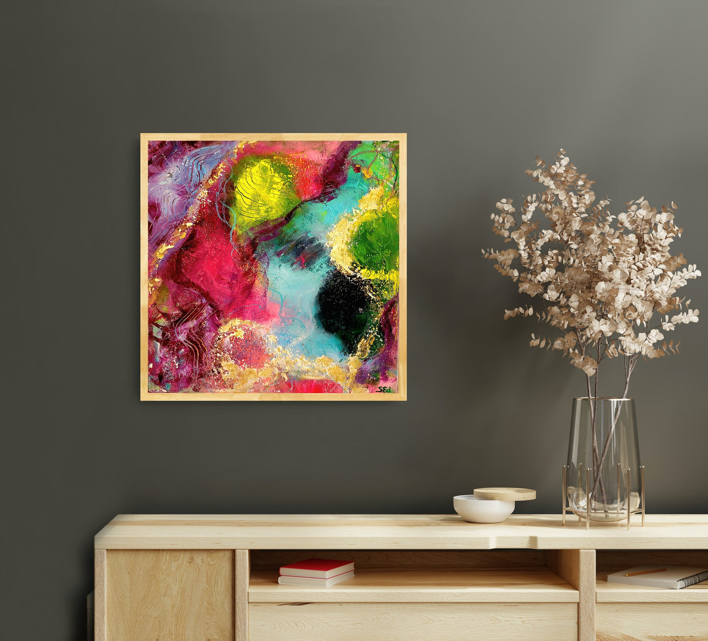 Crimson heaven, 40x40cm