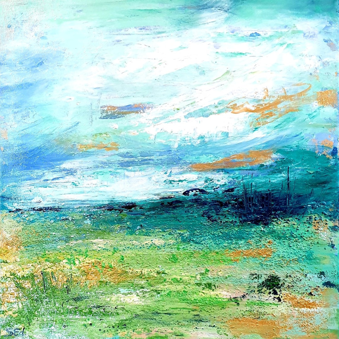 In the green valley, 40x40 cm