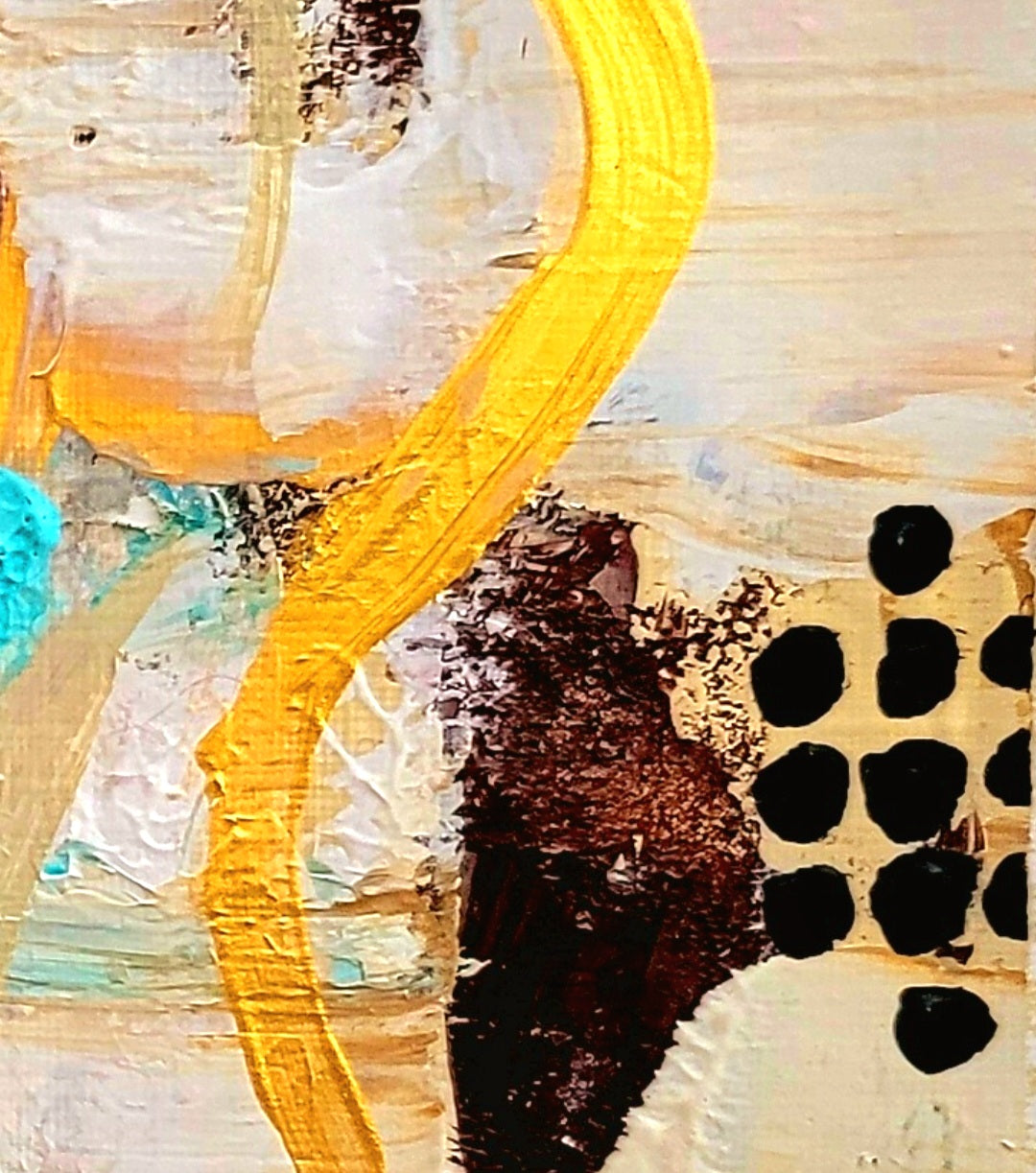Golden turquoise abstract II, 18x24 cm