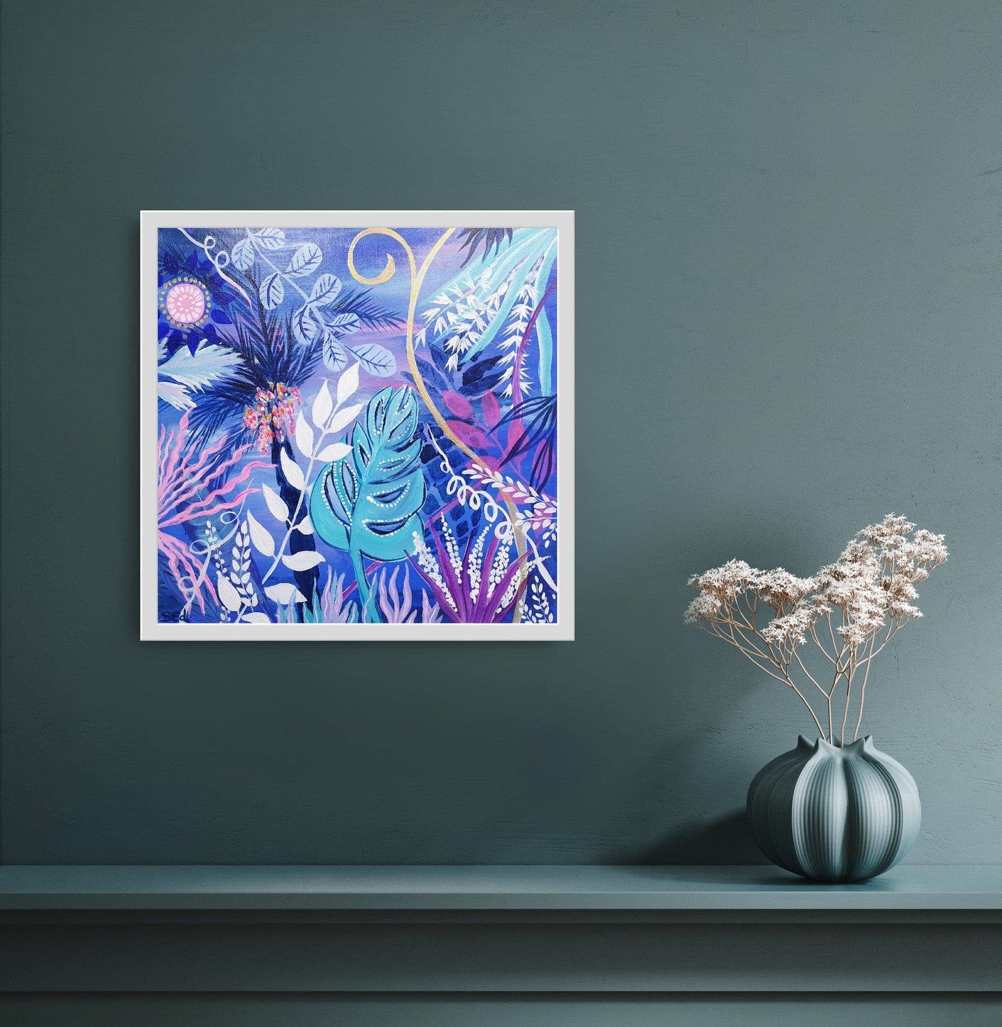 Blue jungle I, 40x40 cm Kunst & Unterhaltung sylviaeder-art