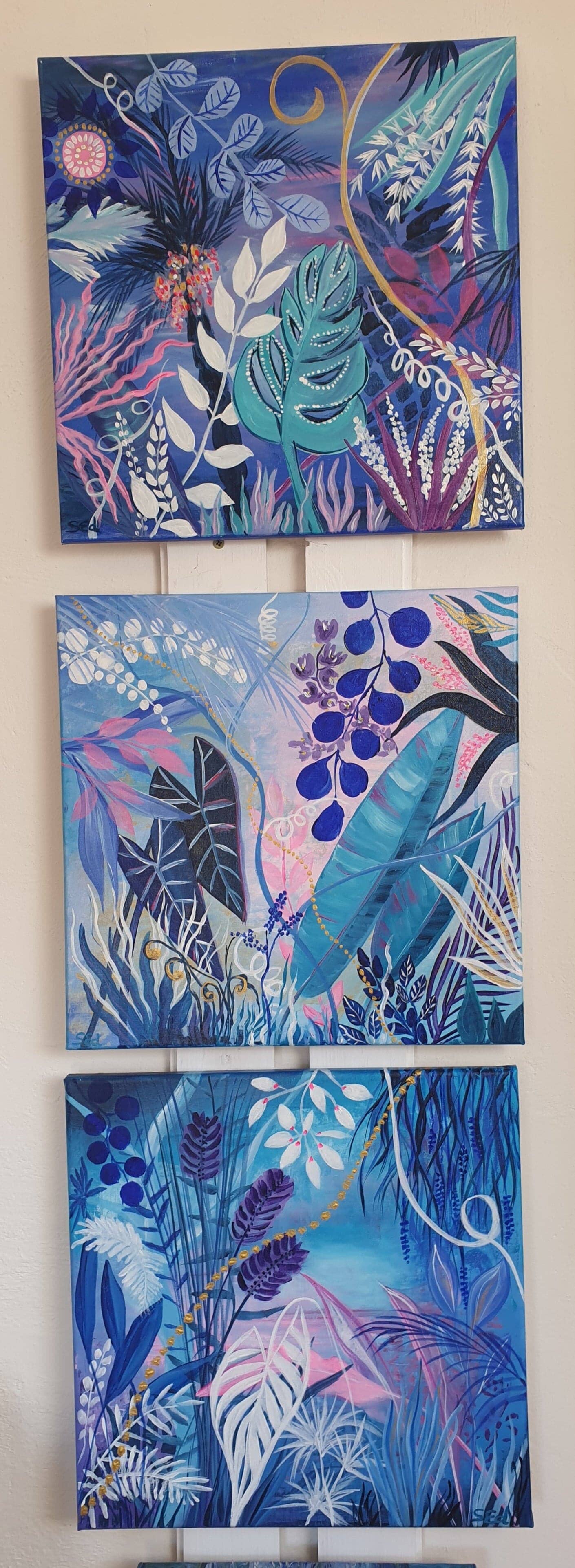 Blue jungle III, 40x40 cm Kunst & Unterhaltung sylviaeder-art
