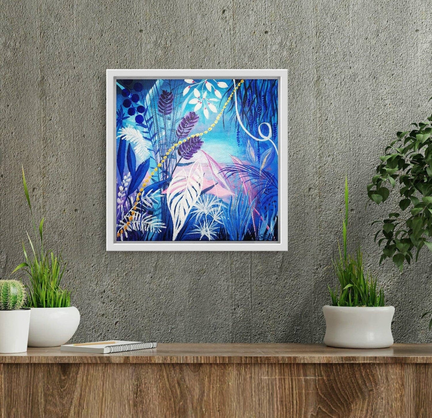 Blue jungle III, 40x40 cm Kunst & Unterhaltung sylviaeder-art