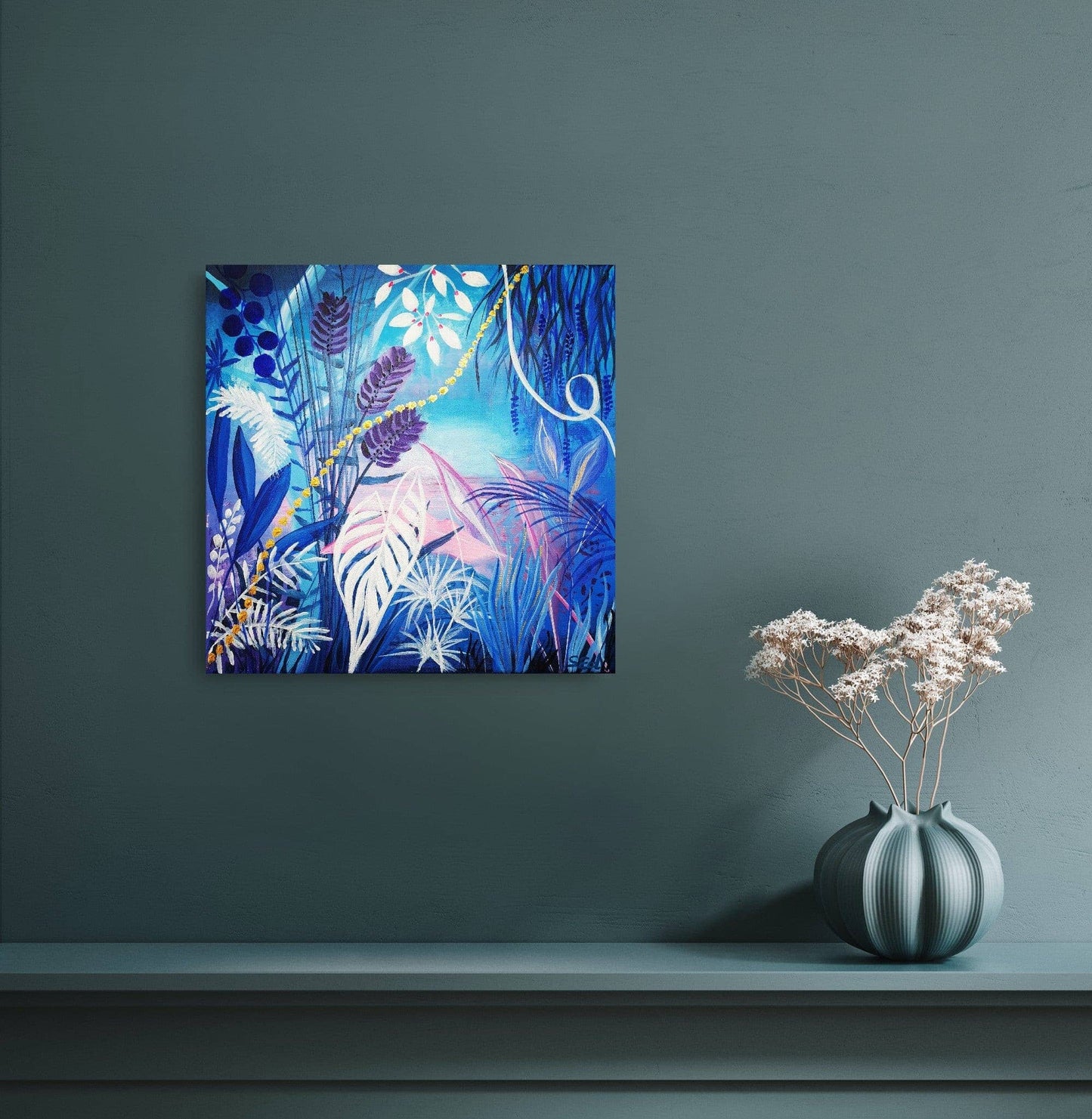 Blue jungle III, 40x40 cm Kunst & Unterhaltung sylviaeder-art