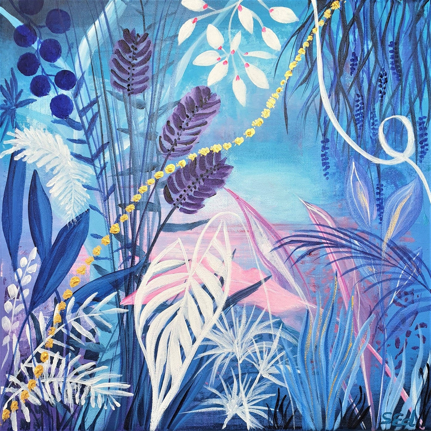 Blue jungle III, 40x40 cm Kunst & Unterhaltung sylviaeder-art