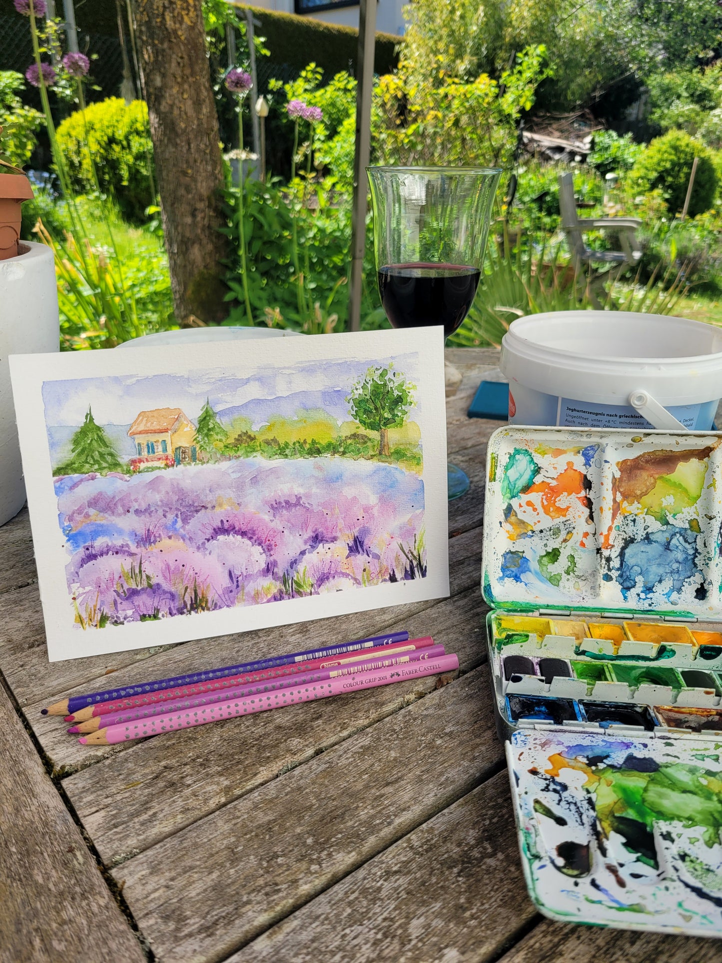 Watercolor ´Lavender dreams´ 15x20 cm