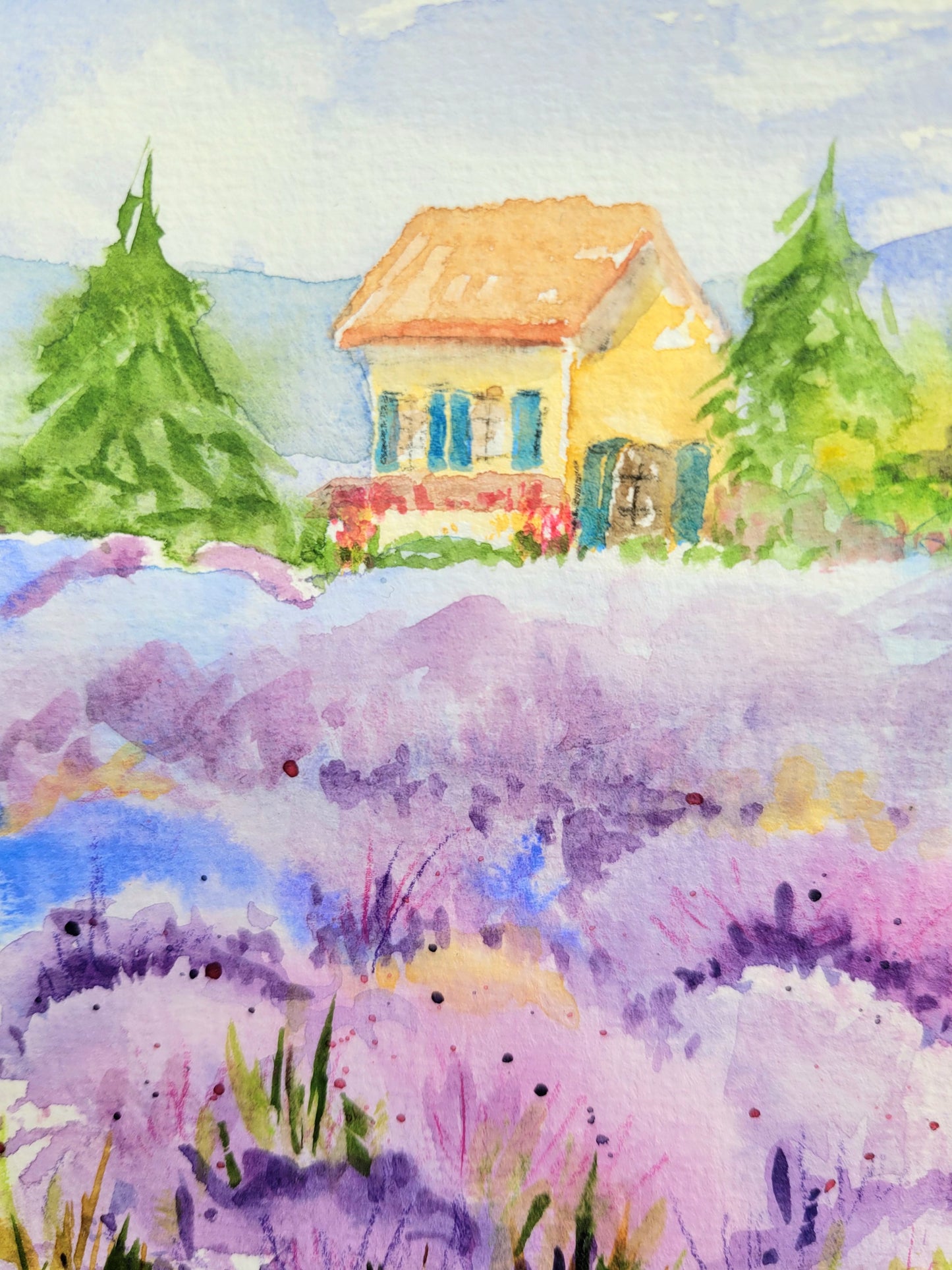 Watercolor ´Lavender dreams´ 15x20 cm