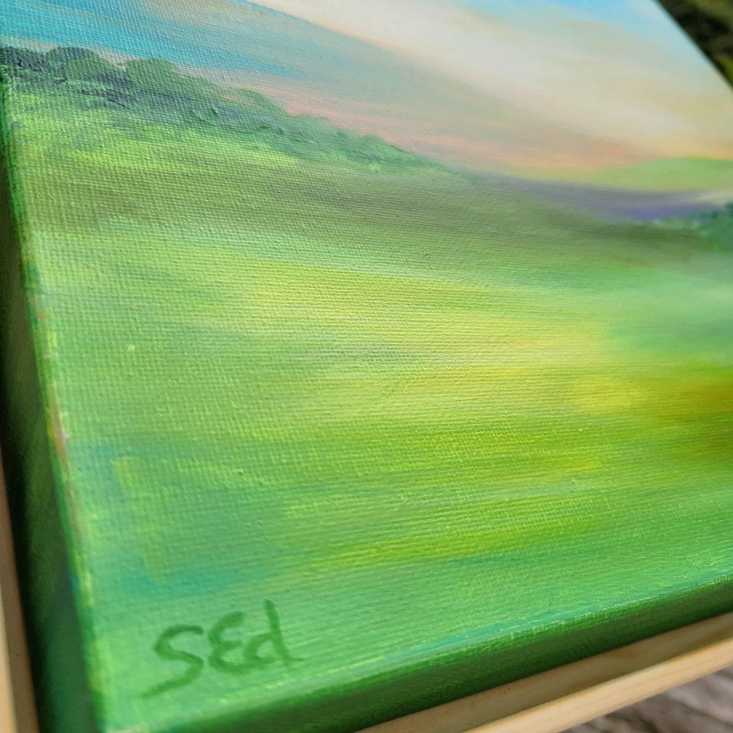 Blick ins Tal, (View into the valley) 30x30cm