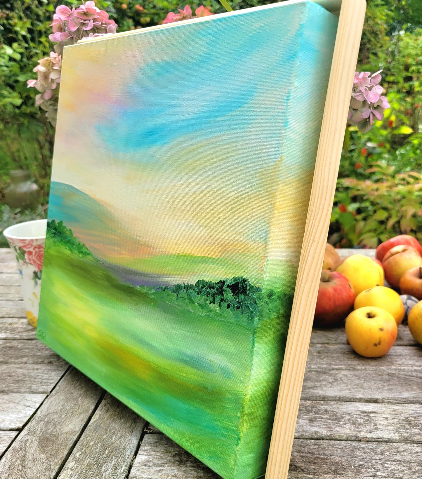 Blick ins Tal, (View into the valley) 30x30cm