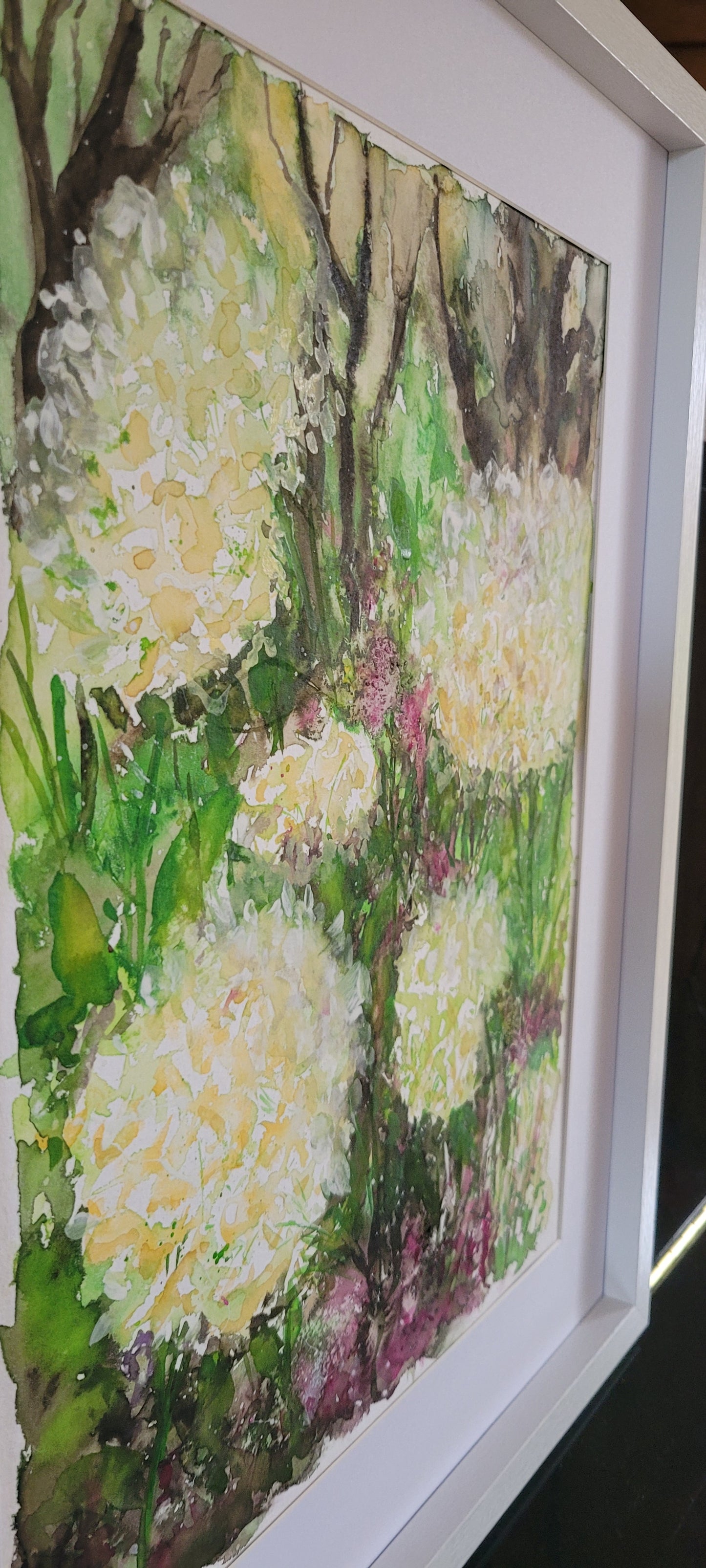 Watercolor ´Hydrangea at the edge of the woods´, 30x40cm