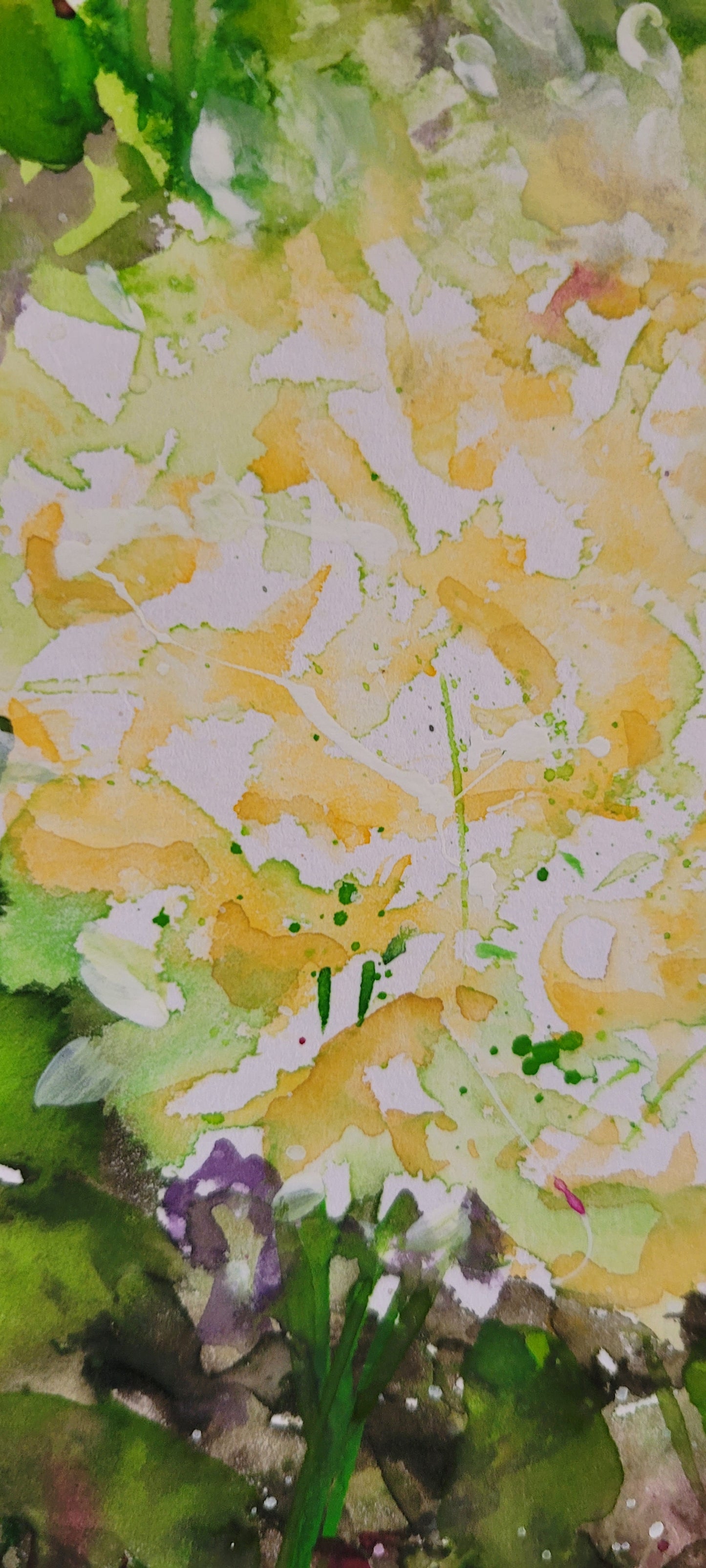 Watercolor ´Hydrangea at the edge of the woods´, 30x40cm