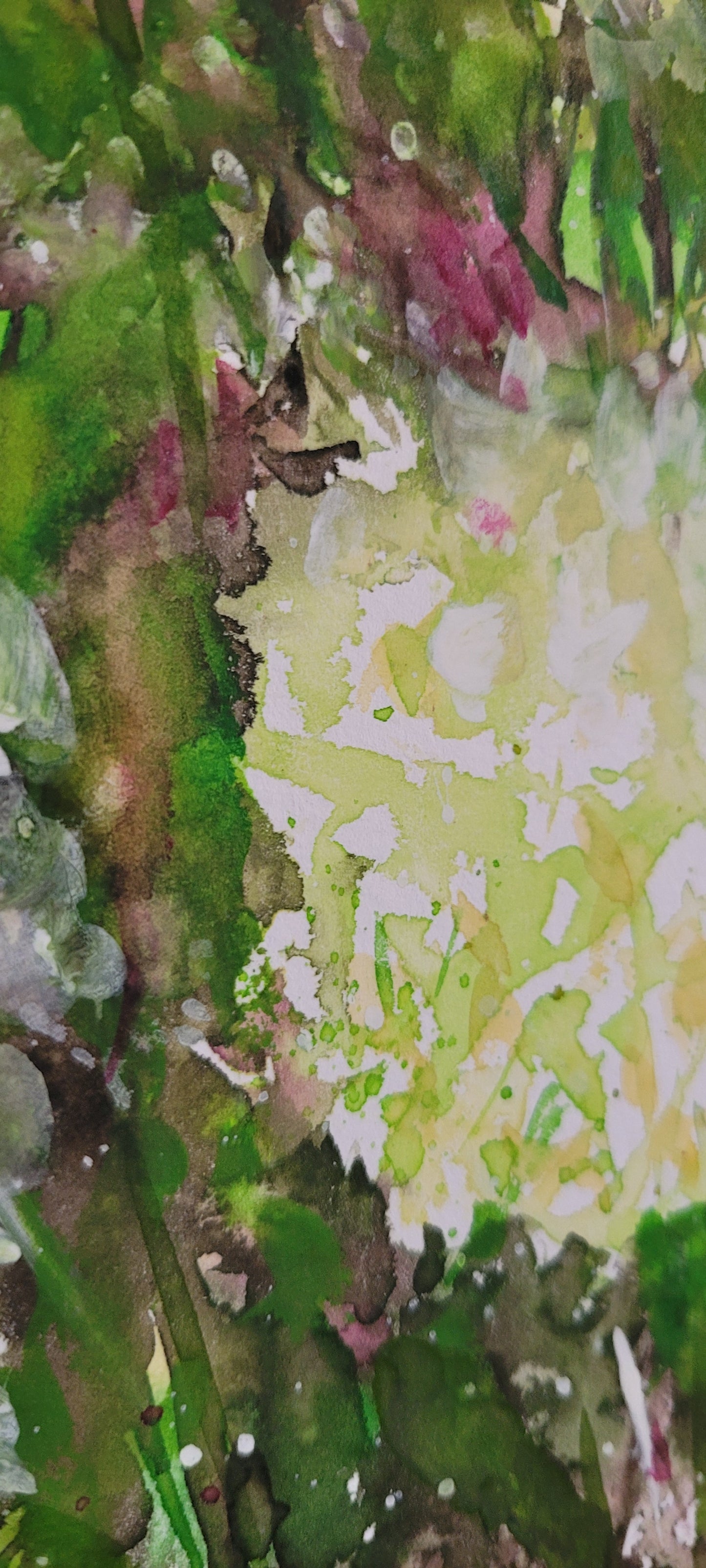 Watercolor ´Hydrangea at the edge of the woods´, 30x40cm