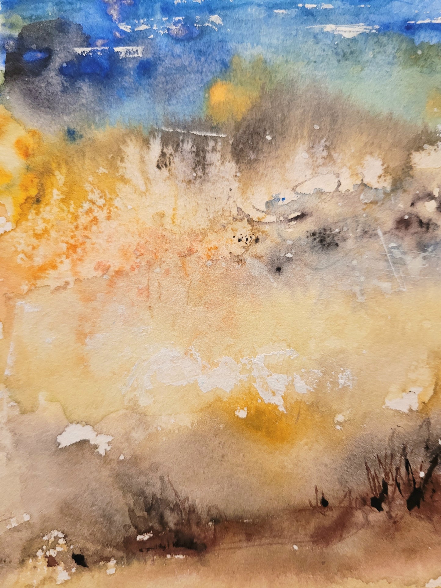 Watercolor ´Hiking the coastline´, 30x40cm