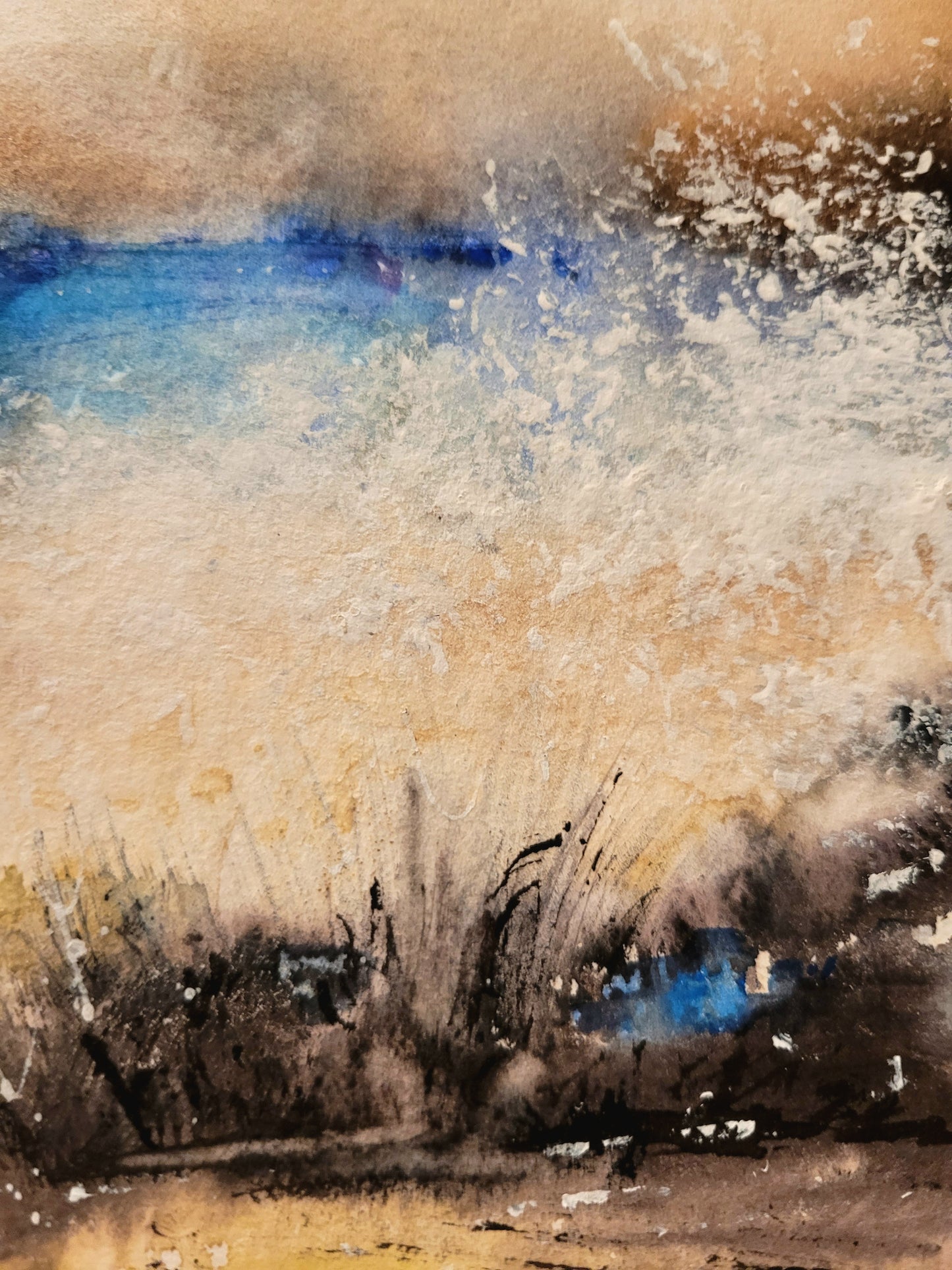 Watercolor ´Hiking the coastline´, 30x40cm