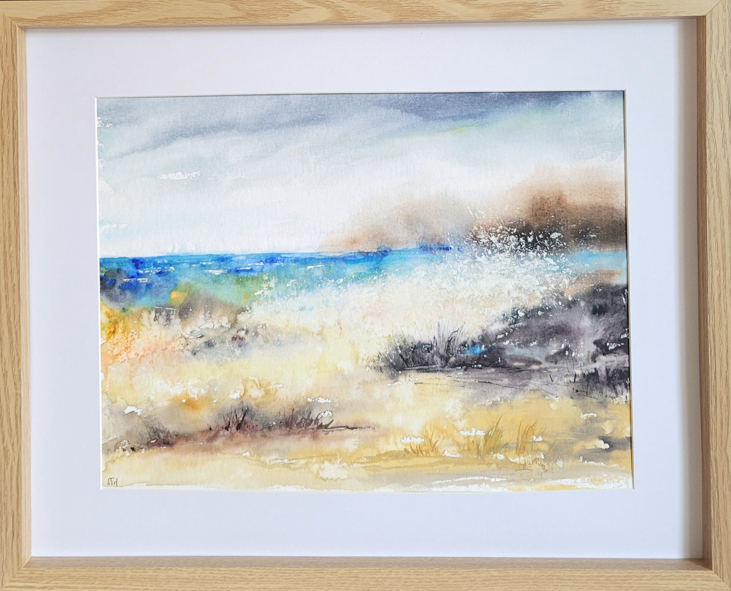 Watercolor ´Hiking the coastline´, 30x40cm