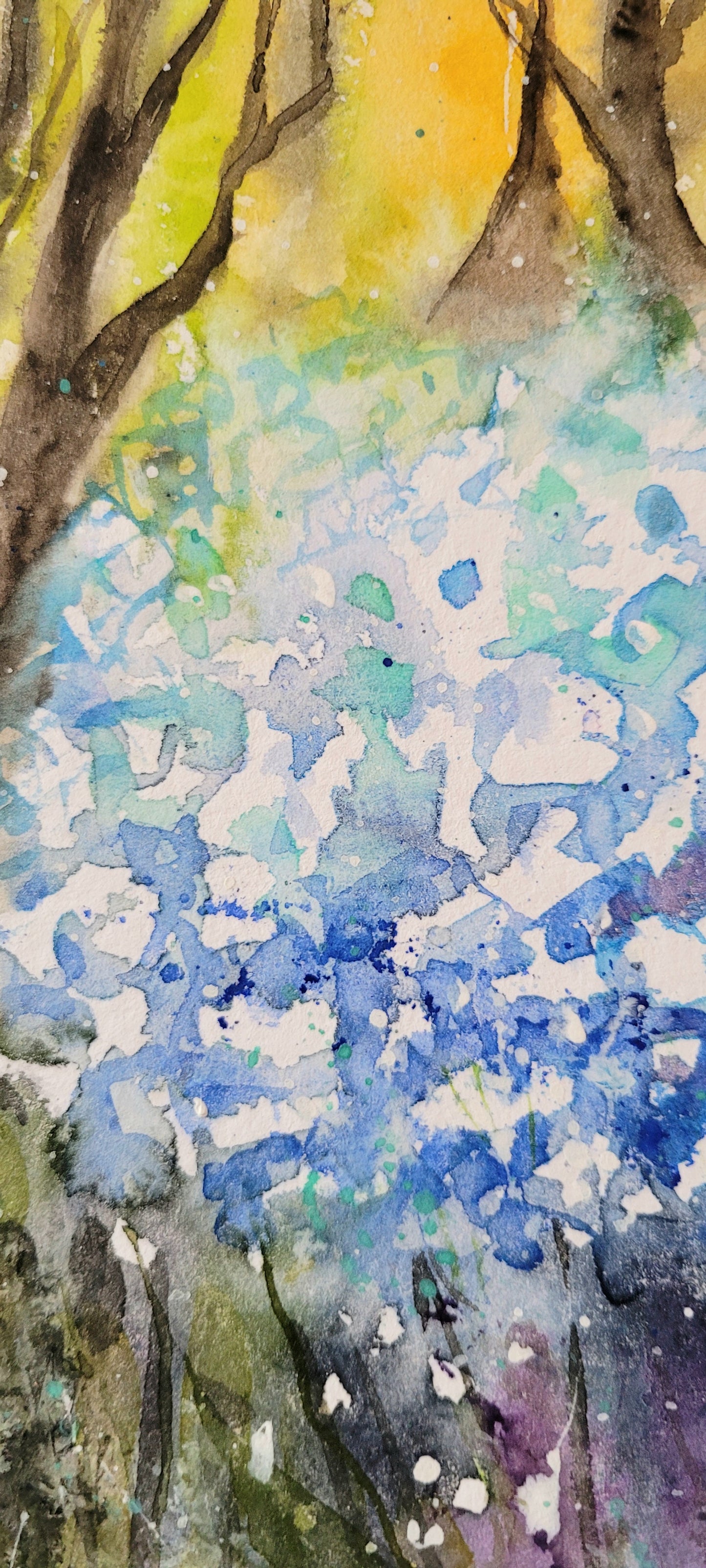 Watercolor ´Blooms at the edge of the forest´, 20x30cm