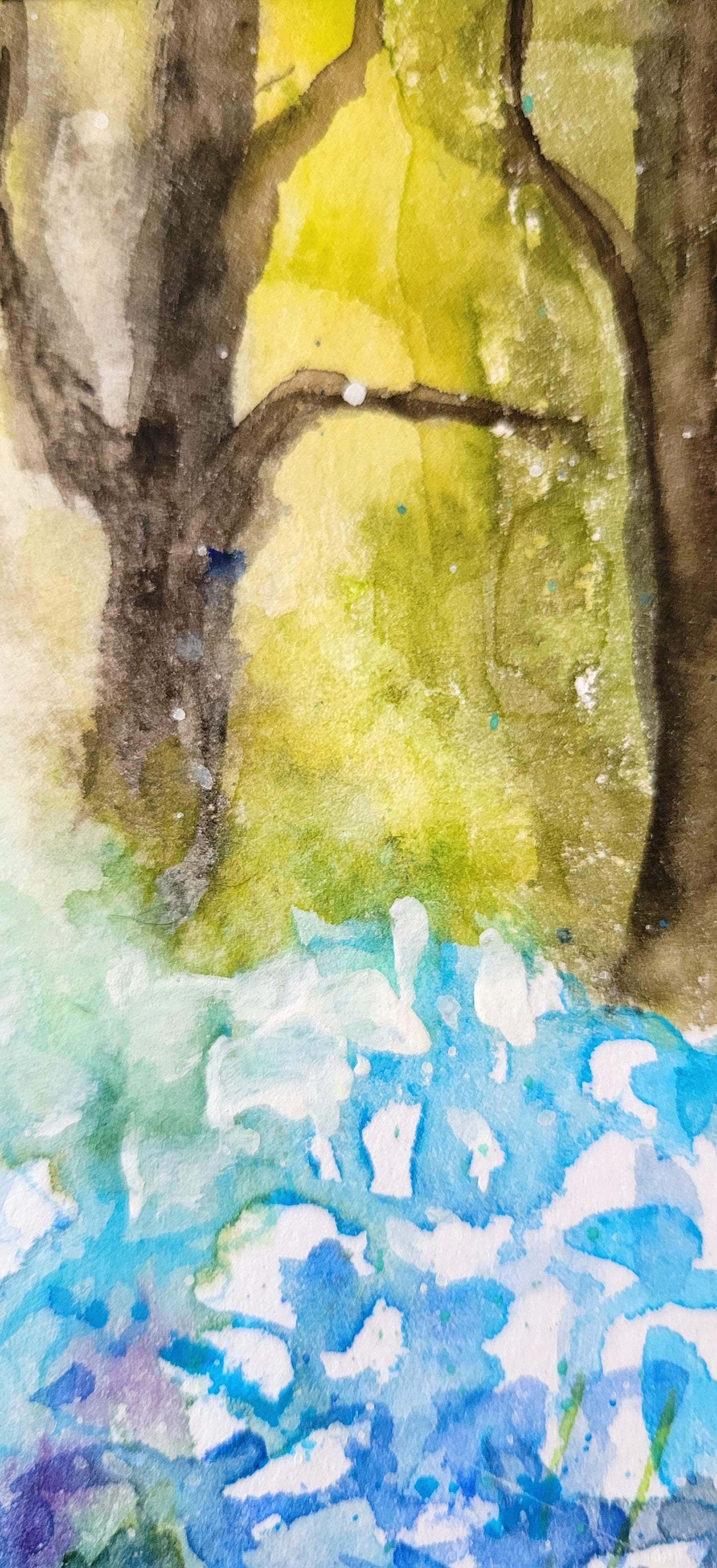 Watercolor ´Blooms at the edge of the forest´, 20x30cm