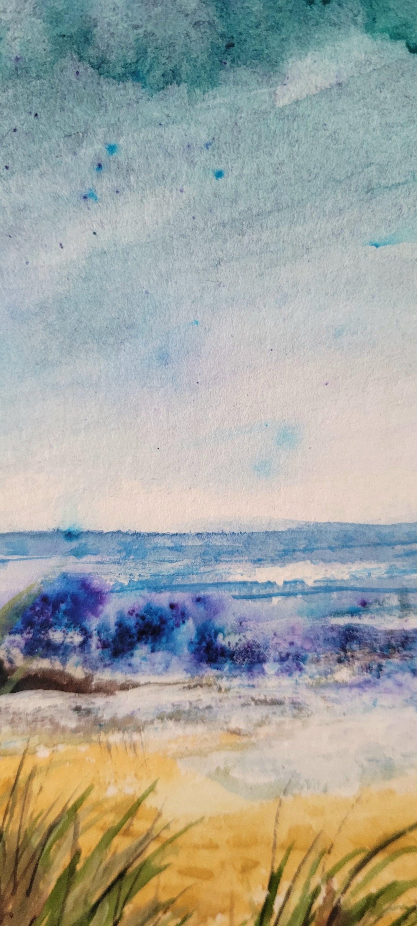 Watercolor ´Alone Time at the beach´, 30x40cm