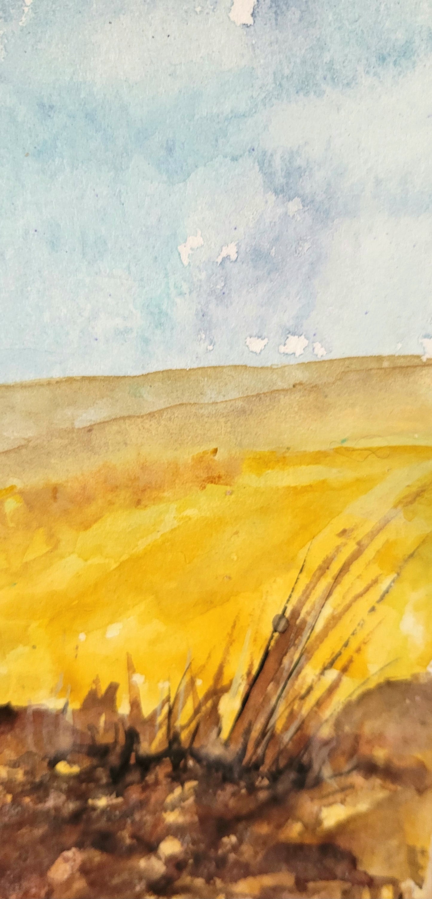 Watercolor ´Alone Time at the beach´, 30x40cm