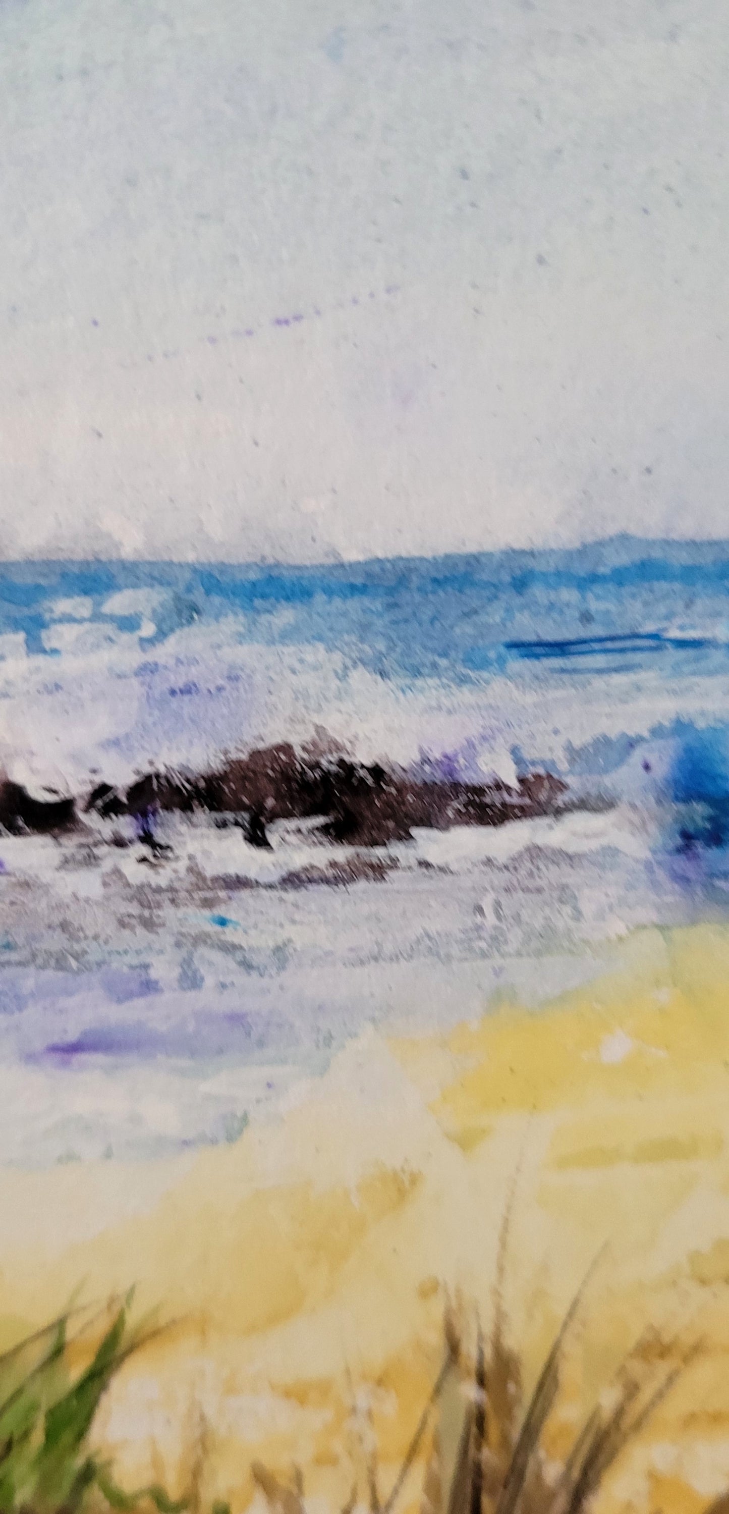Watercolor ´Alone Time at the beach´, 30x40cm