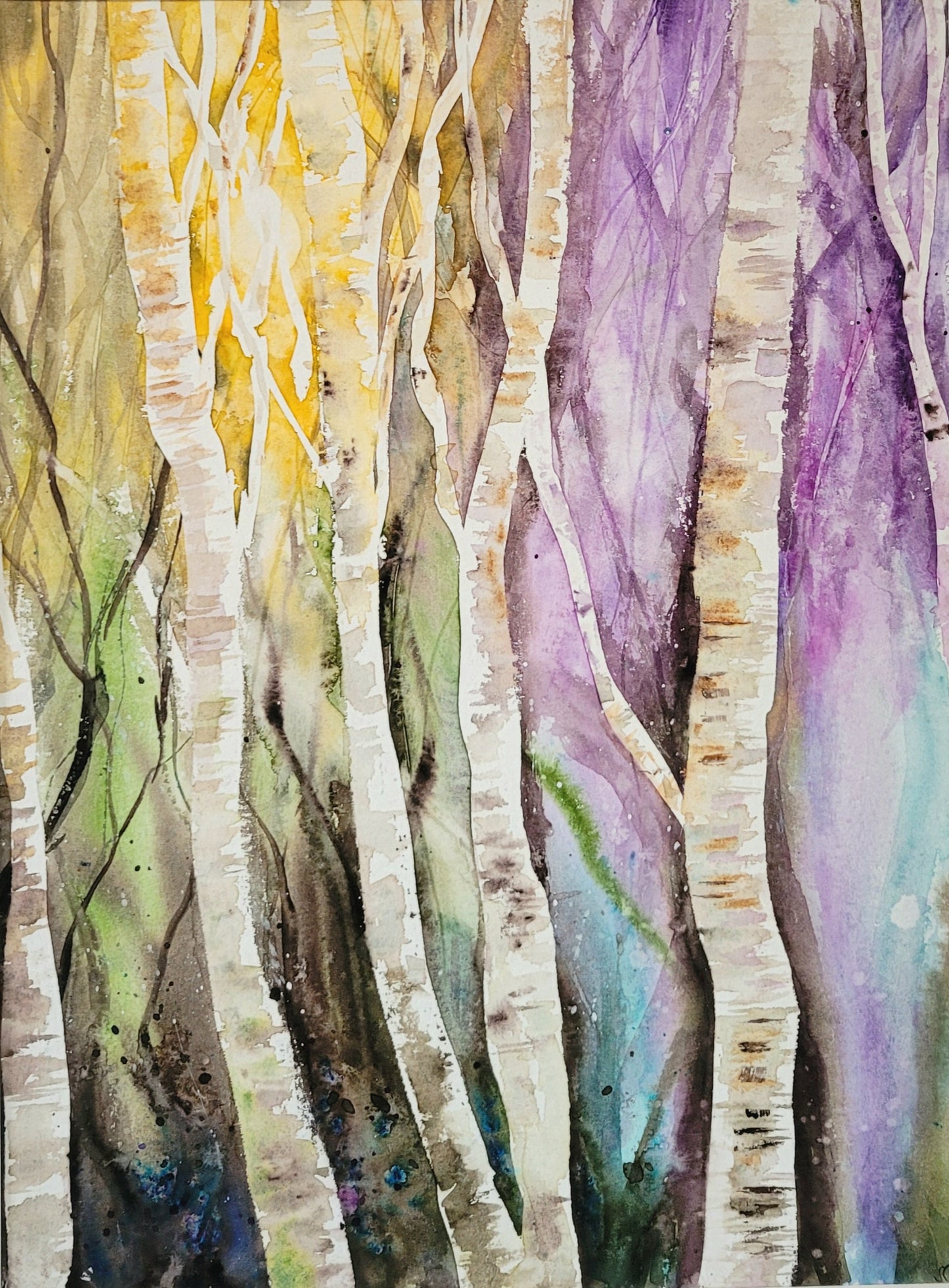 Watercolor ´Birchwoods´, 40x30cm