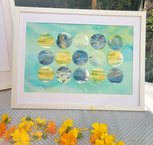 ´15 Circles´, 27x38 cm (approx. 10.6 × 15.0 inches)