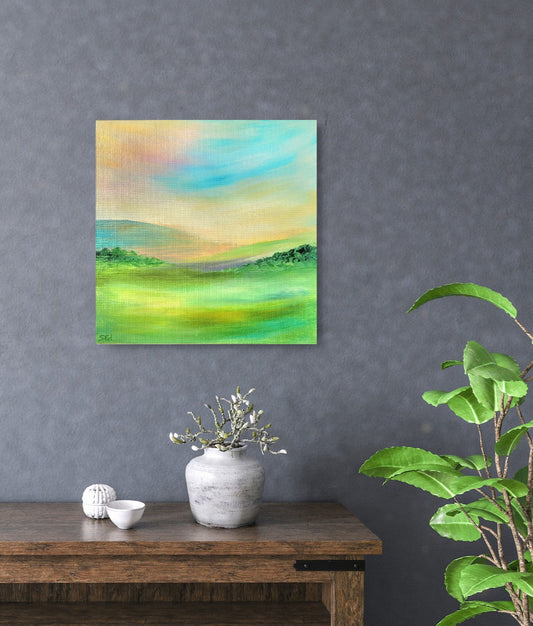 Blick ins Tal, (View into the valley) 30x30cm
